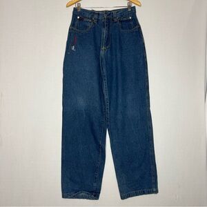 Vintage FUBU Jeans Mens Blue Carpenter Dark Wash Baggy Hip Hop Y2K Pants Size 32